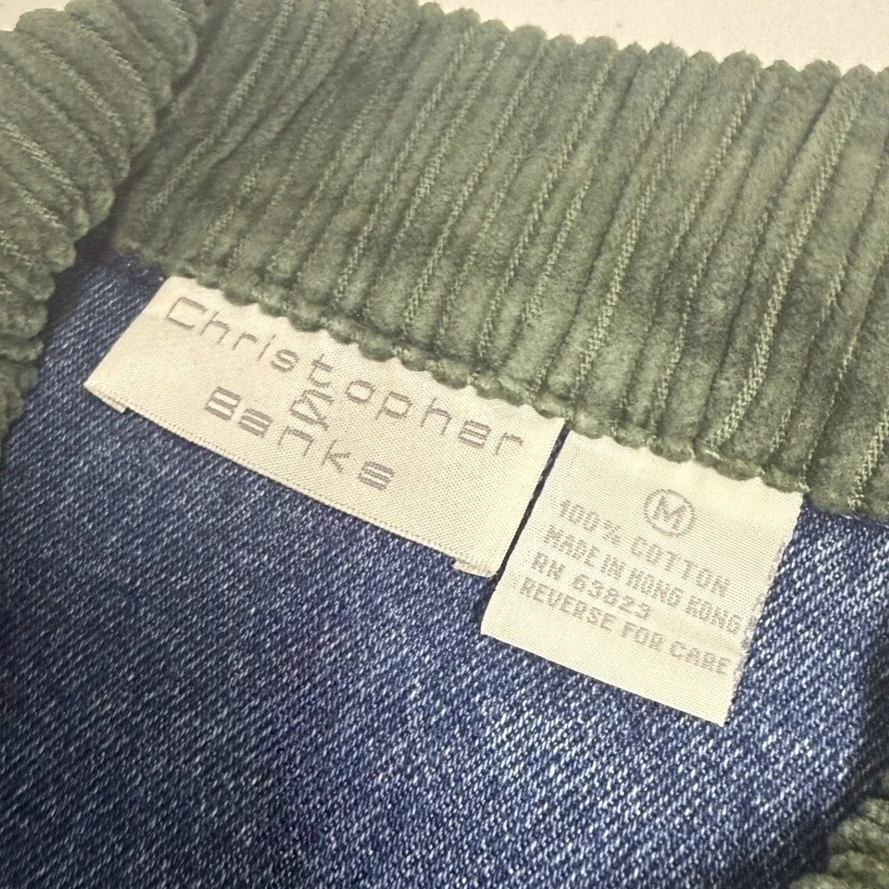 Christopher & Banks Denim Jacket Womens Medium Blue Excellent Vintage 1999 Bear - Picture 3 of 6